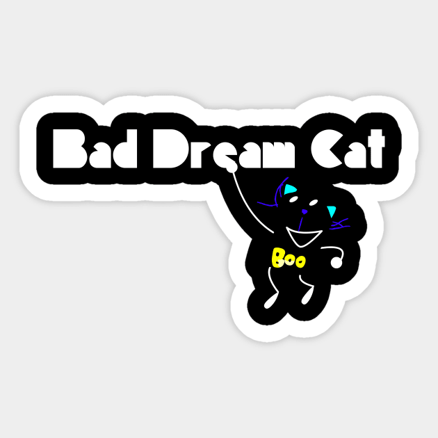 Bad Dream Cat Logo (Black) Sticker by Baddy's Shop